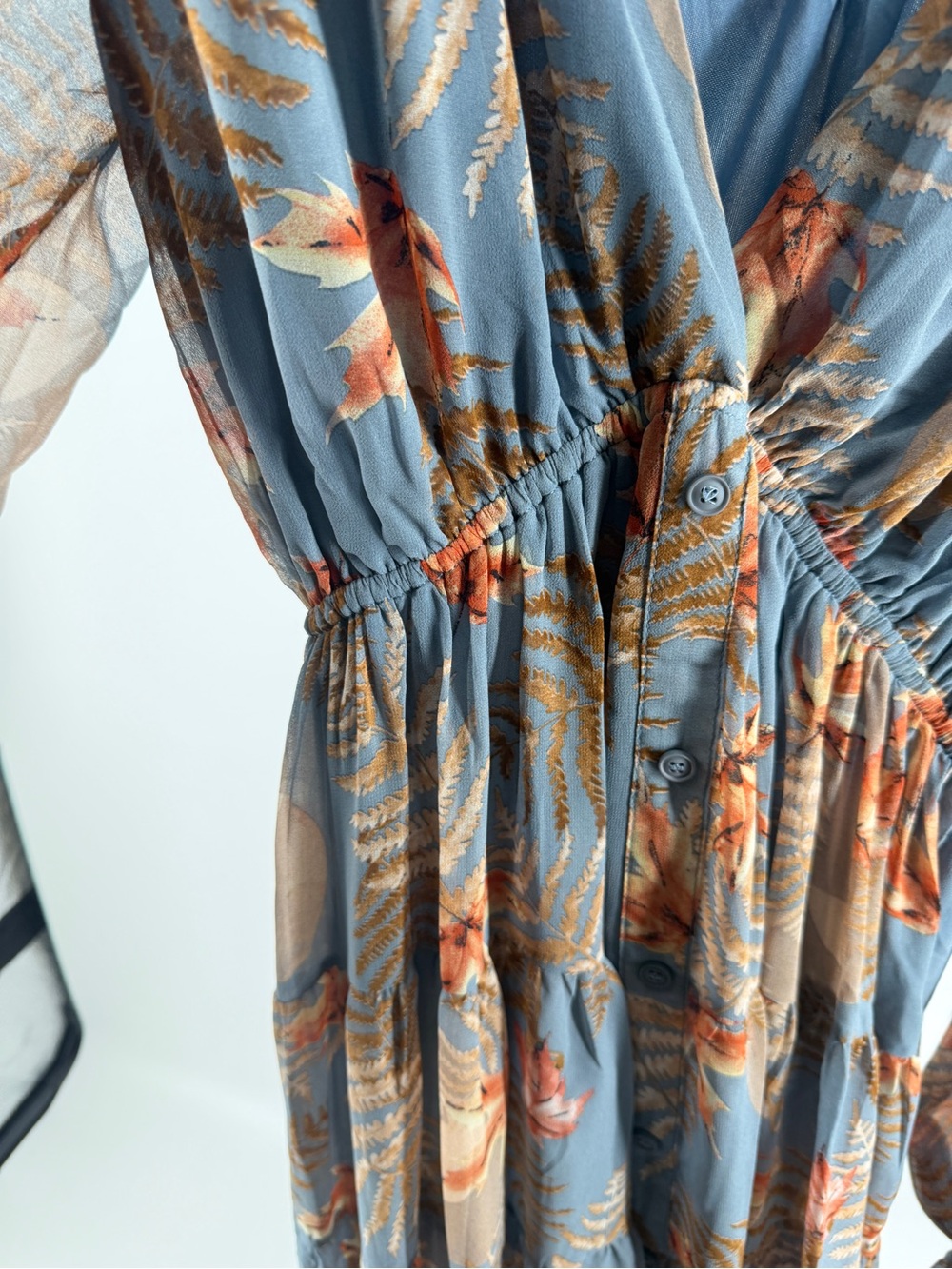 Long Sleeve Floral Blue Maxi Dress- Red Dress Boutique - Like New - Picture 5 of 11